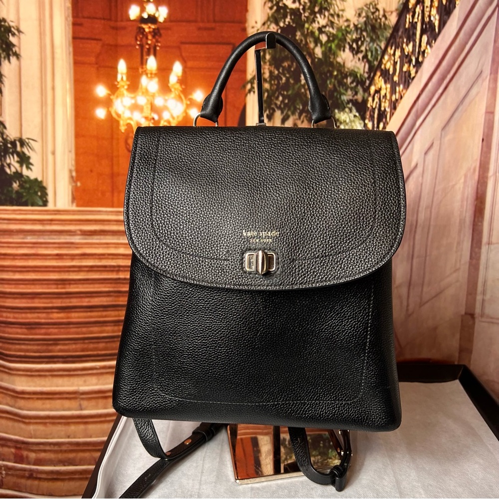 Kate Spade Black Leather Backpack